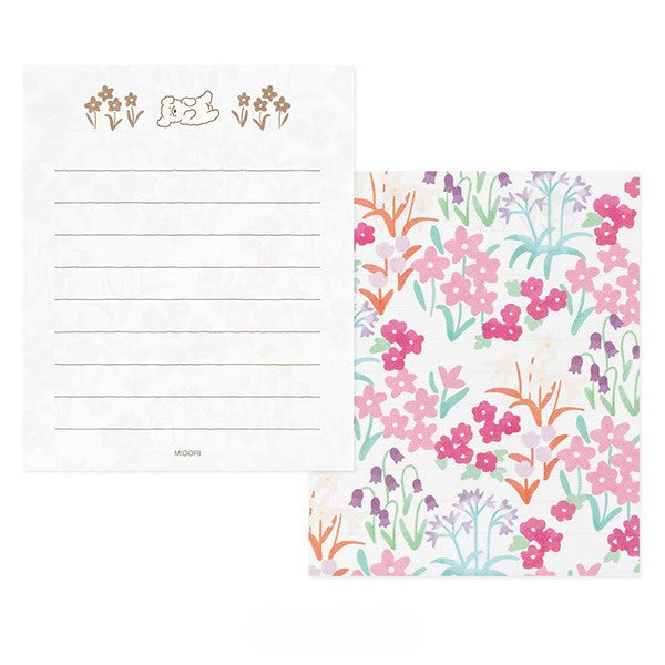 Midori Mini Letter Paper & Envelopes with Stickers — For You Dog — with packaging