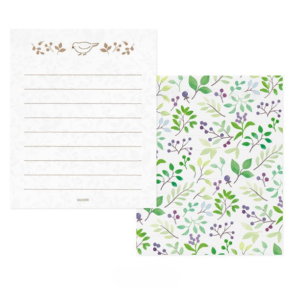 Midori Mini Letter Paper & Envelopes with Stickers — For You Bird — with packaging