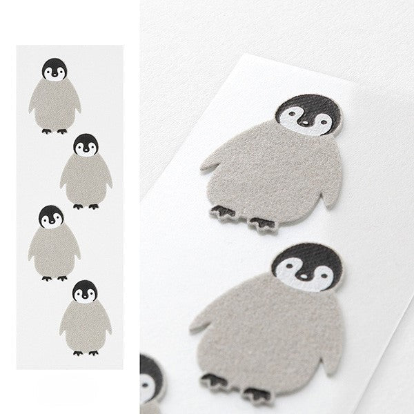 Midori Mini Letter Paper & Envelopes with Stickers — Penguin A — flat lay