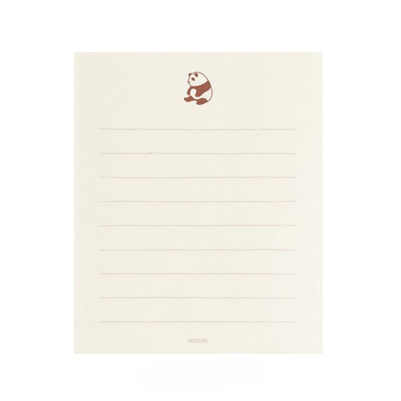 Midori Mini Letter Paper & Envelopes with Stickers — Panda A — with packaging