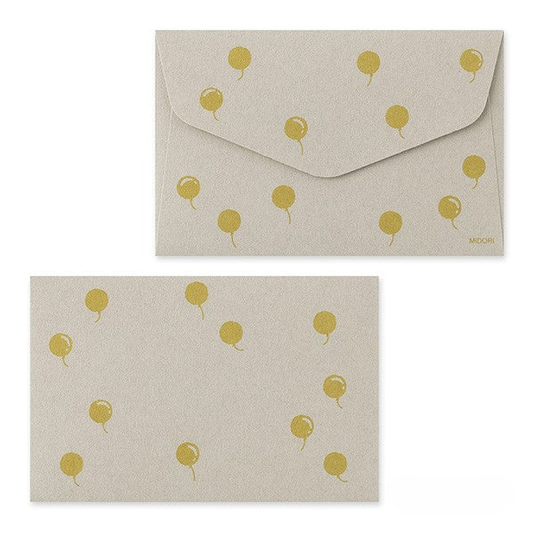 Midori Mini Letter Paper & Envelopes with Stickers — Bichon Frise — angle view