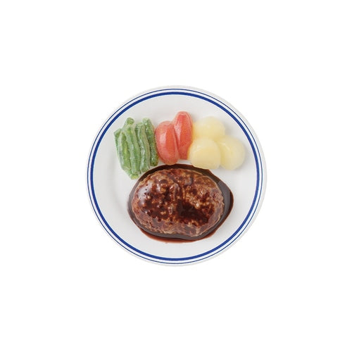 Midori Miniature Magnet — Hamburg Steak — front view