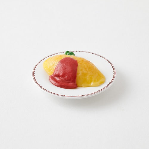 Midori Miniature Magnet — Omelet Rice — with packaging