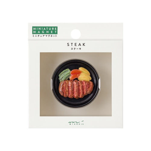 Midori Miniature Magnet — Steak — detail view