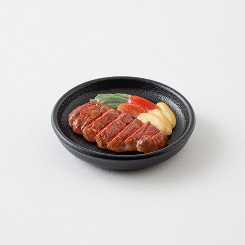 Midori Miniature Magnet — Steak — with packaging