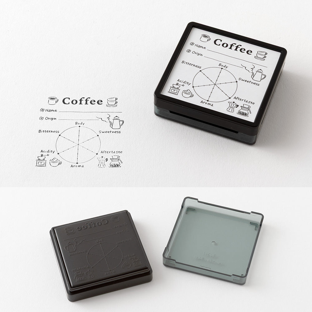 Midori Paintable Stamp Pre-inked — Coffee — with packaging