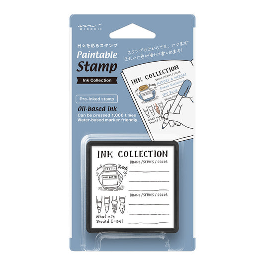 Midori Paintable Stamp Pre-inked — Ink Collection A — stamp front