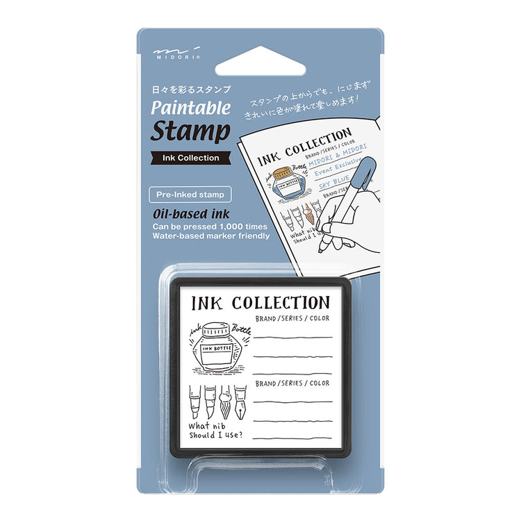 Midori Paintable Stamp Pre-inked — Ink Collection A — stamp front