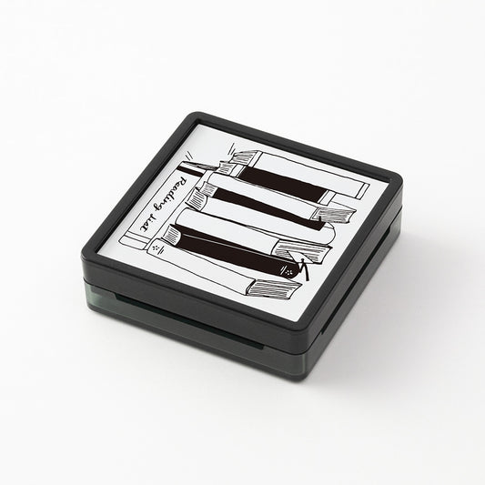 Midori Paintable Stamp Pre-inked — Reading List — stamped impression