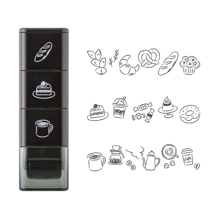 Midori Paintable Stamp Roller — Café — with packaging