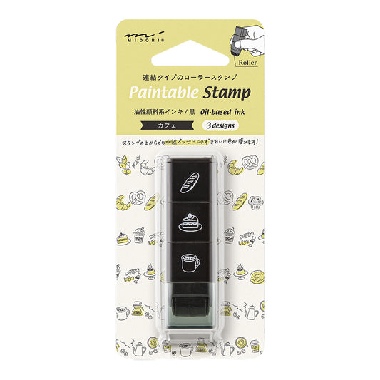 Midori Paintable Stamp Roller — Café — stamp front