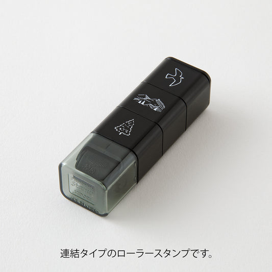 Midori Paintable Stamp Roller — Mountain View — stamped impression