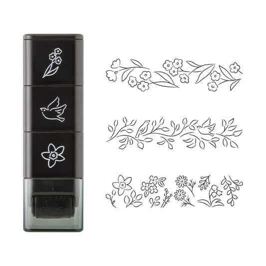 Midori Paintable Stamp Roller — Plant — stamped impression