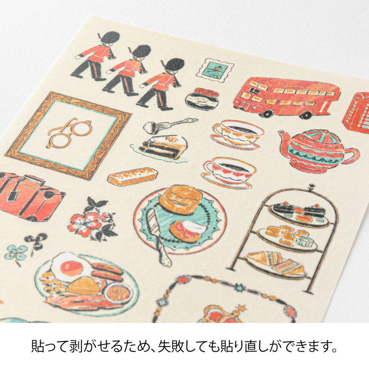 Midori Sticker — British Motifs — applied in a journal