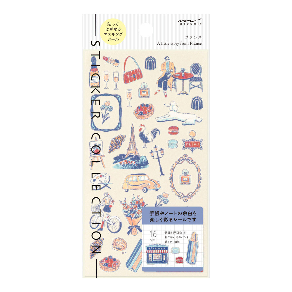Midori Sticker — French Motifs — sheet front