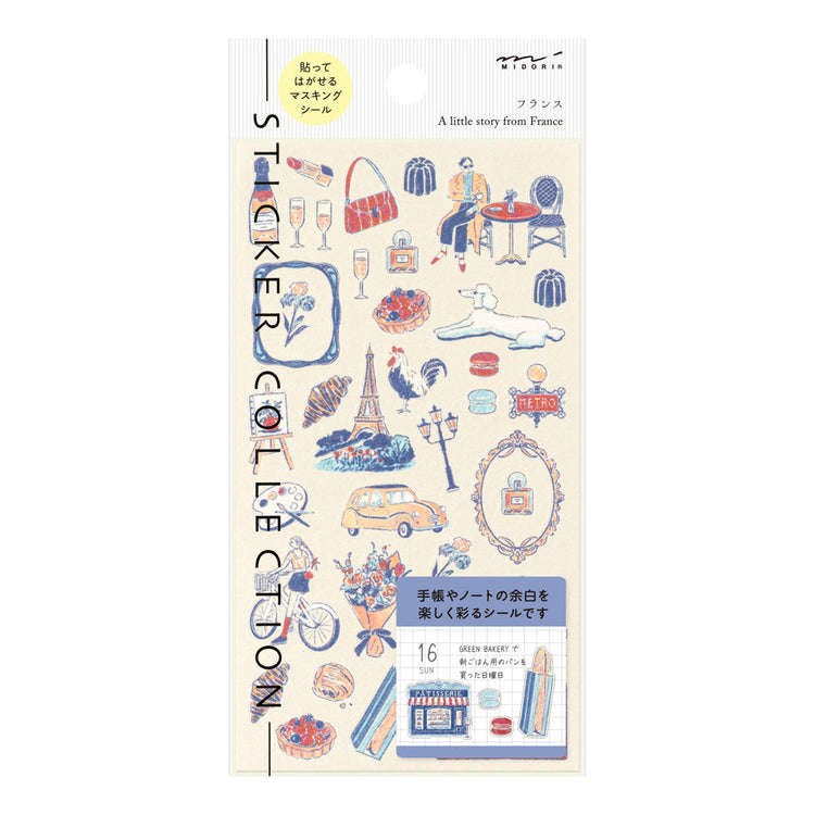 Midori Sticker — French Motifs — sheet front