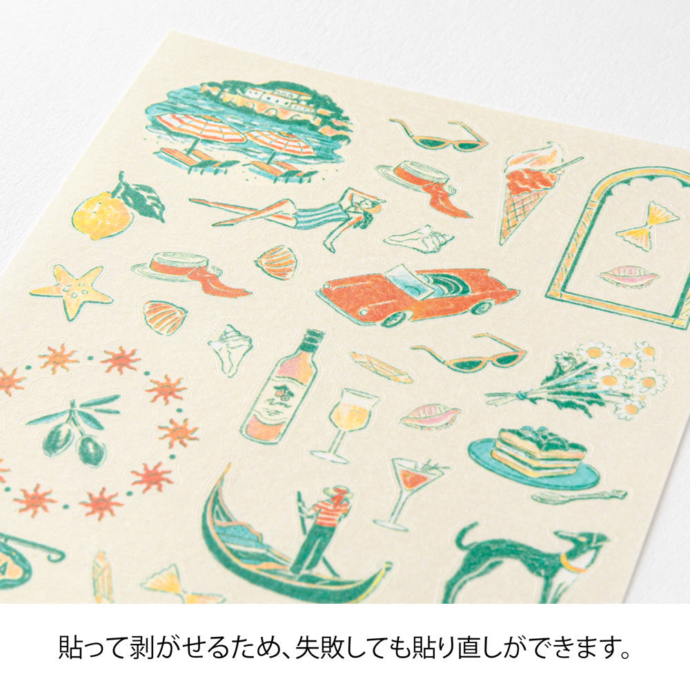 Midori Sticker — Italian Motifs — applied in a journal