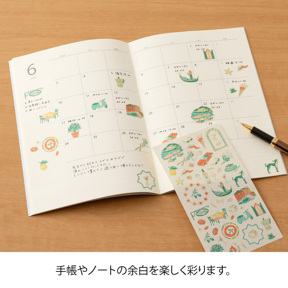 Midori Sticker — Italian Motifs — with packaging