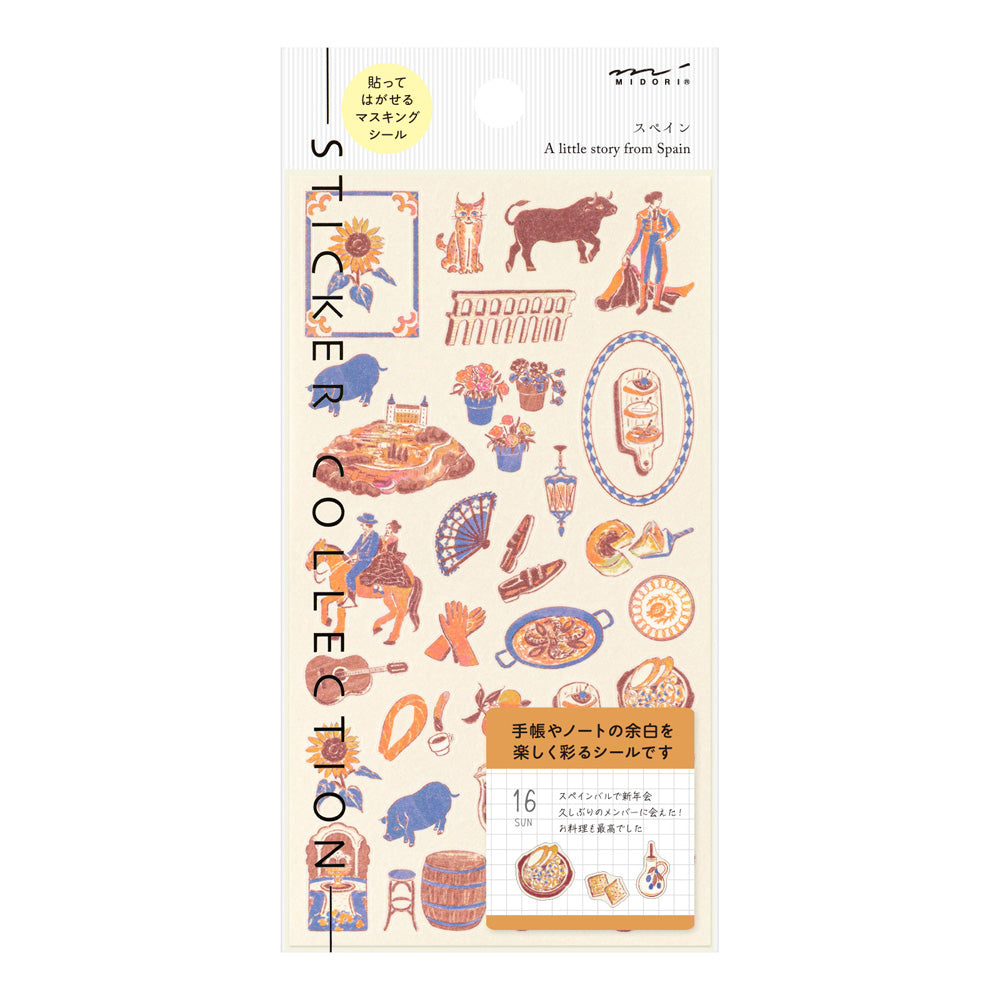 Midori Sticker — Spanish Motifs — sheet front