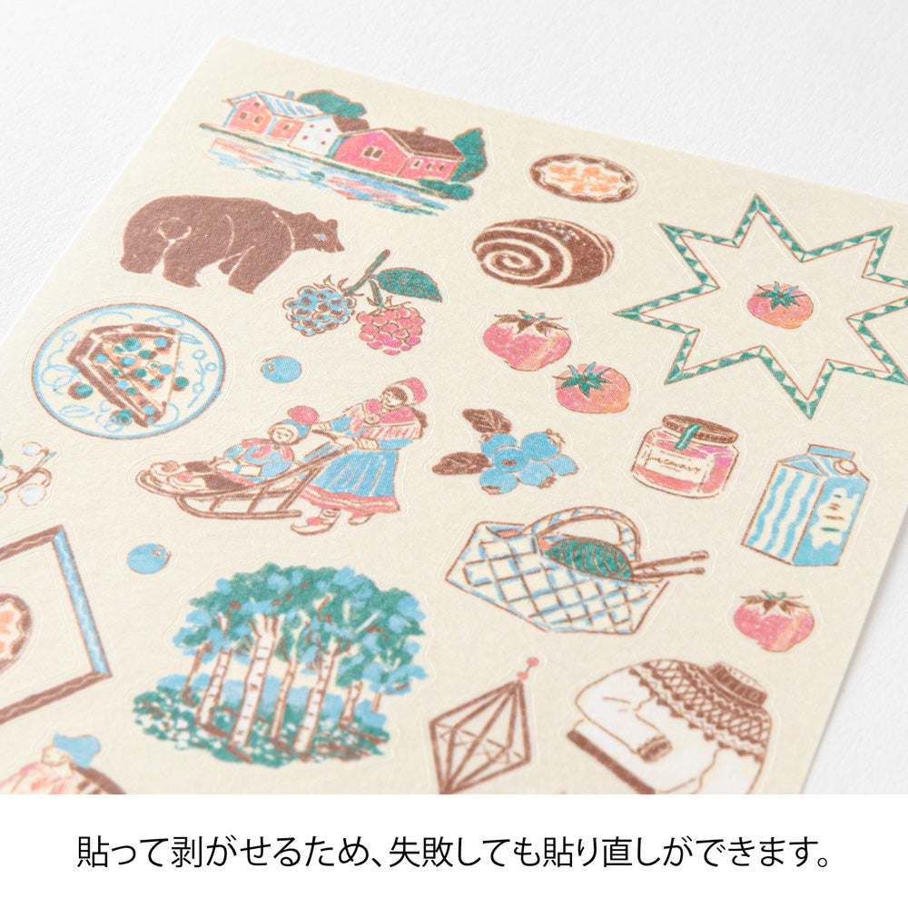Midori Sticker — Finnish Motifs — applied in a journal