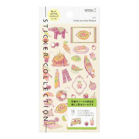 Midori Sticker — Thai Motifs — sheet front