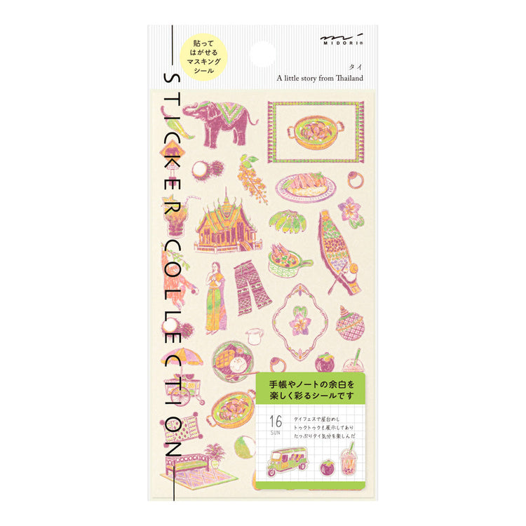 Midori Sticker — Thai Motifs — sheet front