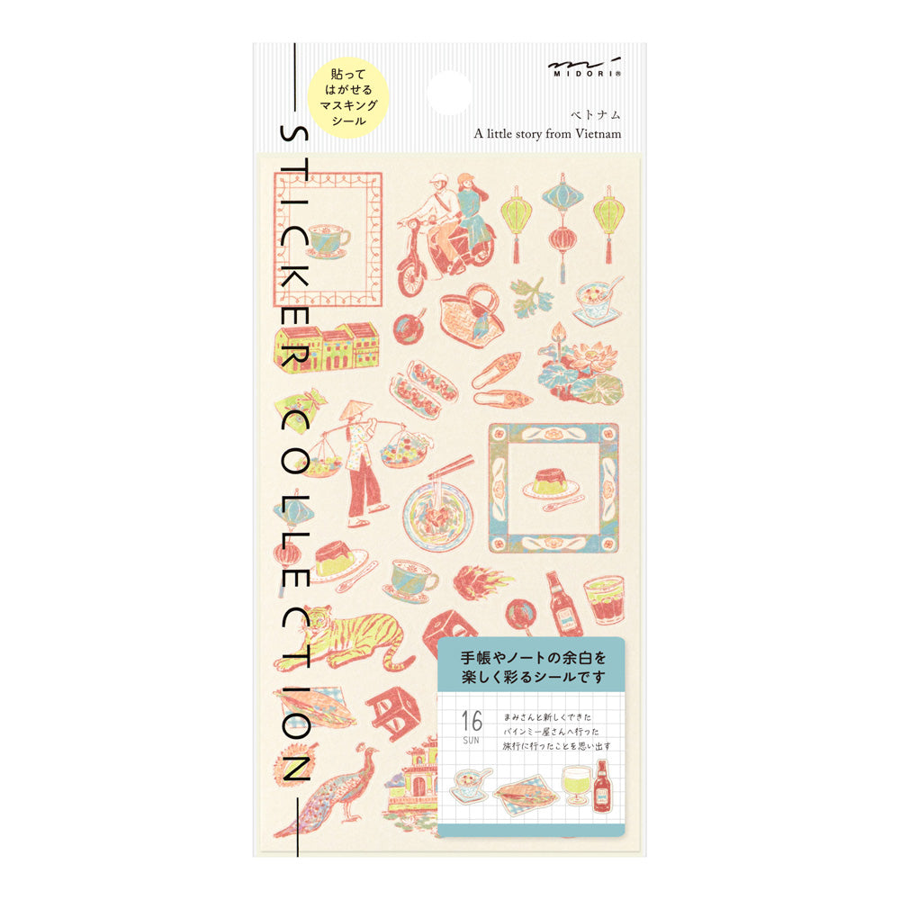 Midori Sticker — Vietnamese Motifs — sheet front