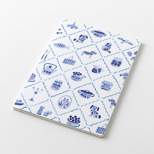Midori Yuru Log Notebook <B6> — Blue Nordic A — with packaging