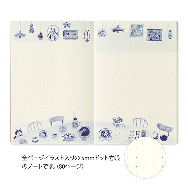 Midori Yuru Log Notebook <B6> — Blue Nordic A — angle view