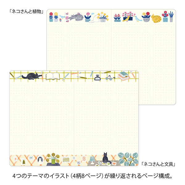 Midori Yuru Log Notebook B6 - Cat A