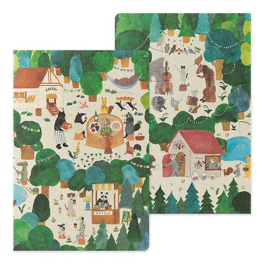 Midori Yuru Log Notebook B6 - Forest Animal A