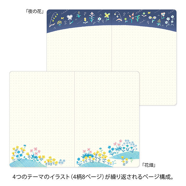 Midori Yuru Log Notebook B6 - Floral