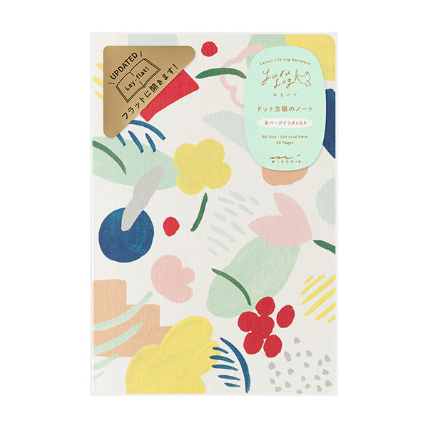 Midori Yuru Log Notebook <B6> — Motif Textile A — front view