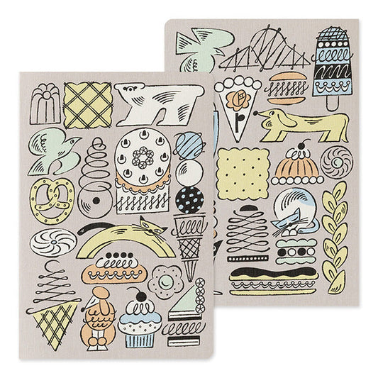 Midori Yuru Log Notebook <B6> — Sweets & Animals — detail view