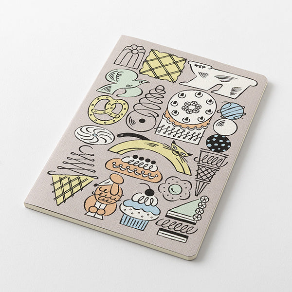 Midori Yuru Log Notebook <B6> — Sweets & Animals — with packaging