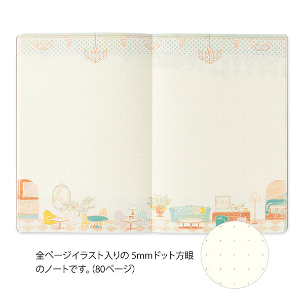 Midori Yuru Log Notebook <B6> — Travel & Hotel A — angle view