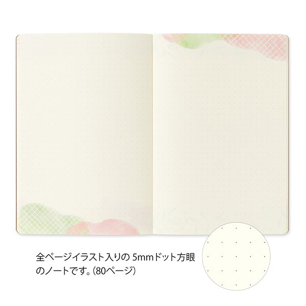 Midori Yuru Log Notebook <B6> — Watercolor A — angle view