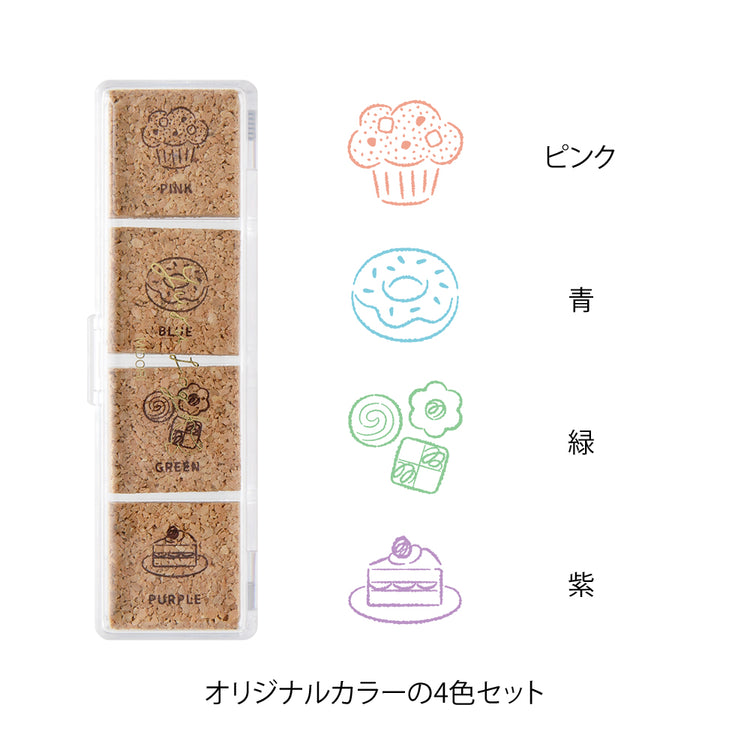 Midori Yuru Log Pre-inked Stamp — Sweet — with packaging