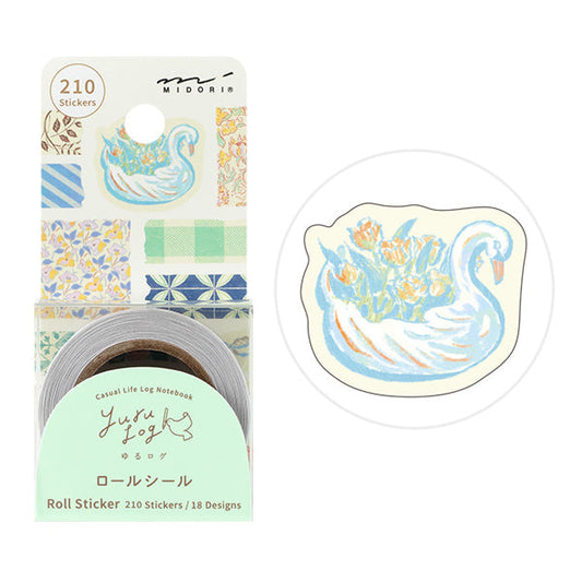 Midori Yuru Log Roll Sticker - Antique