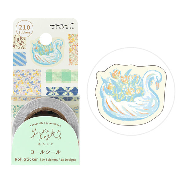 Midori Yuru Log Roll Sticker - Antique