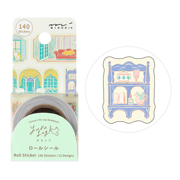 Midori Yuru Log Roll Sticker - Window Views