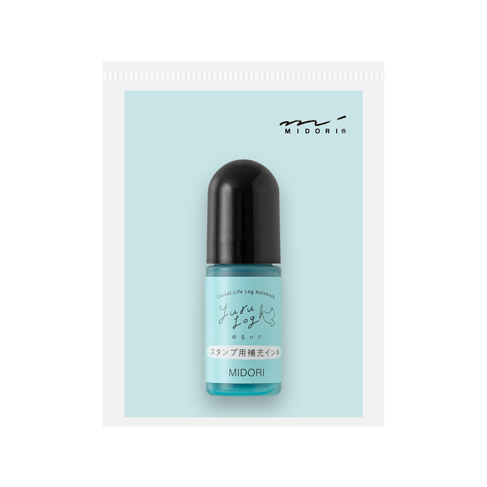 Midori Yuru Log Pre-inked Stamp Refill Ink — Blue — front view