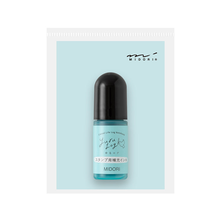 Midori Yuru Log Pre-inked Stamp Refill Ink — Blue — front view