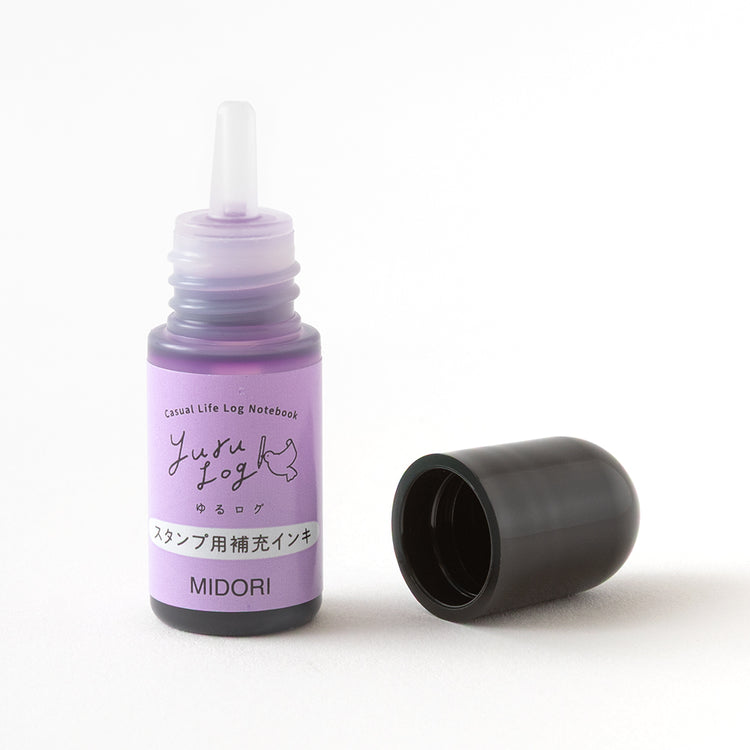 Midori Yuru Log Pre-inked Stamp Refill Ink — Purple — detail view