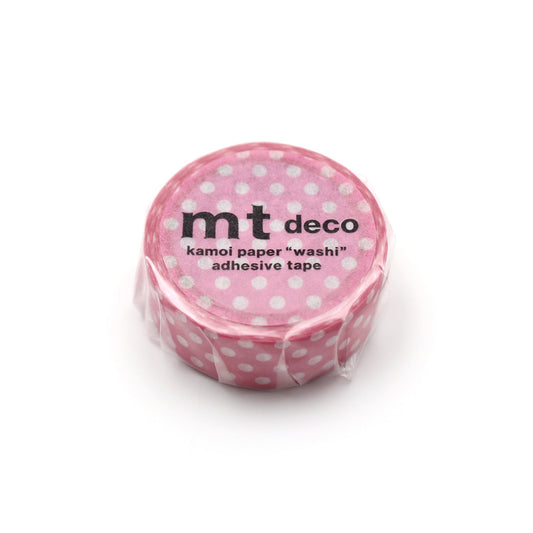 mt 1P Dot Washi Tape — Aurora Pink — roll front