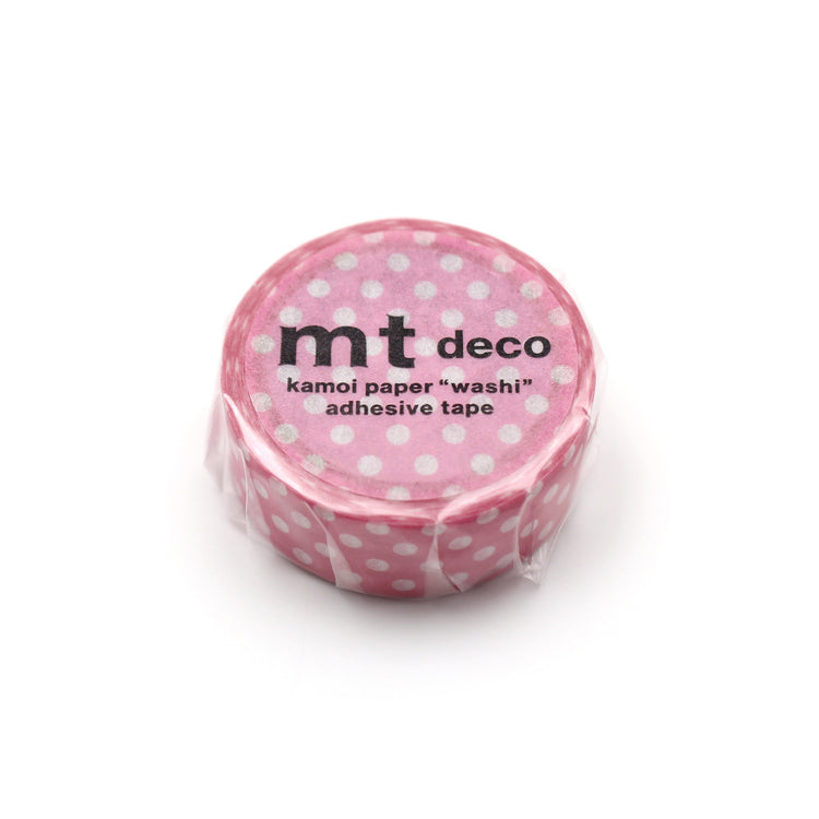mt 1P Dot Washi Tape — Aurora Pink — roll front