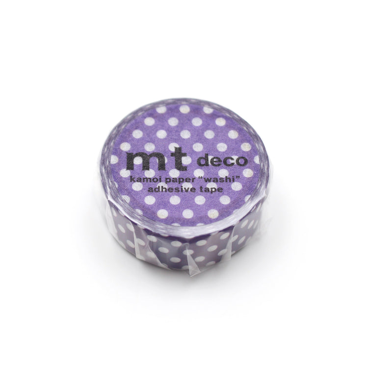 mt 1P Dot Washi Tape — Deep Purple — roll front