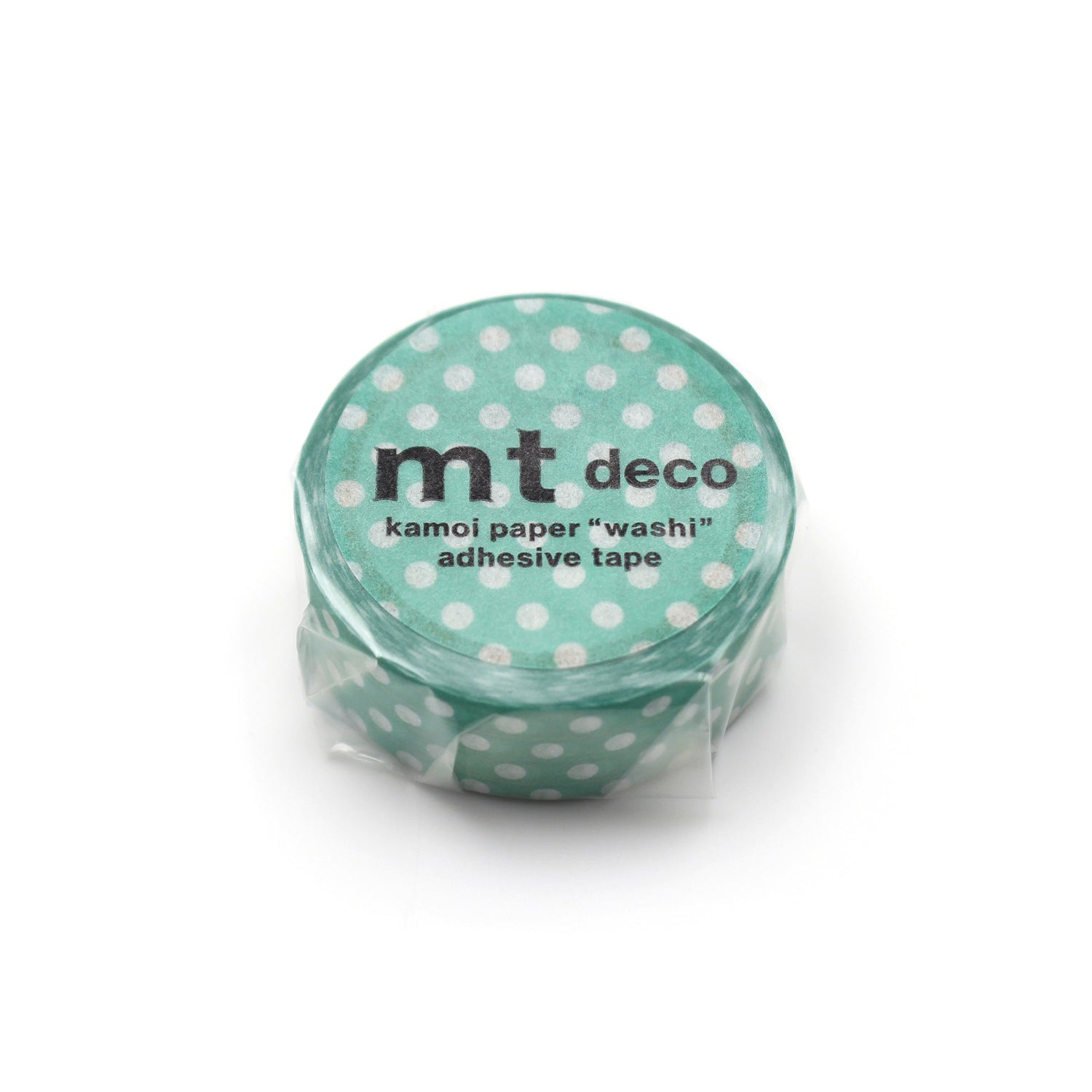 mt 1P Dot Washi Tape — Emerald Green — roll front