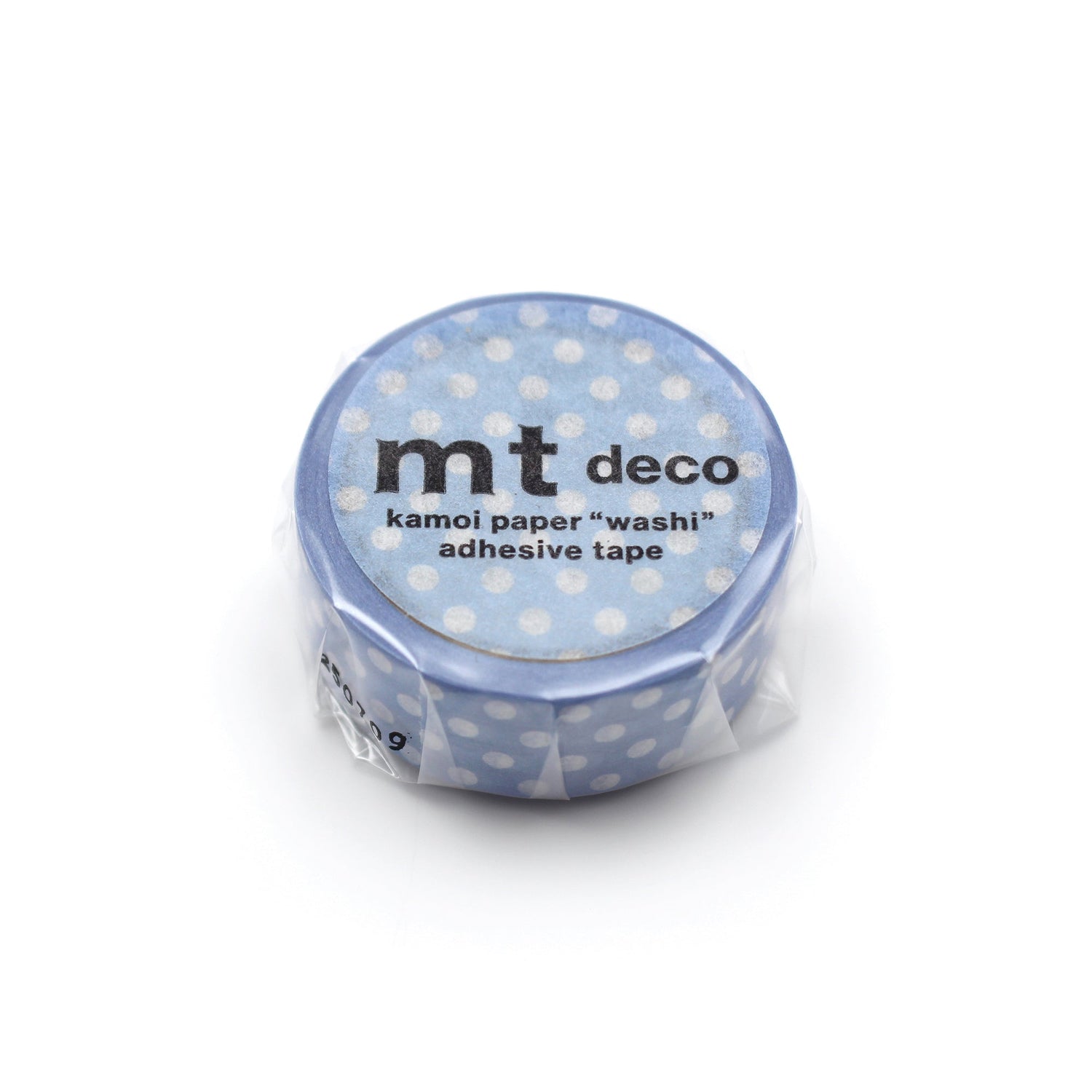 mt 1P Dot Washi Tape — Light Blue Purple — roll front