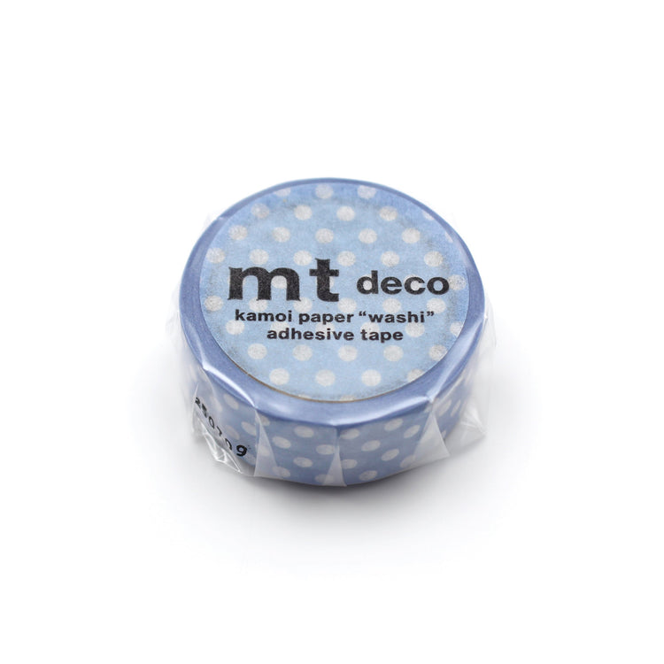 mt 1P Dot Washi Tape — Light Blue Purple — roll front